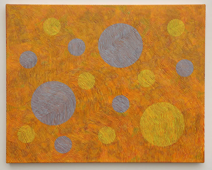 PLANETARIUM I,  Acryl auf Nessel, 80 cm x 100 cm, 2017