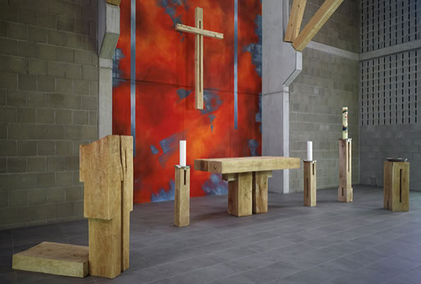 Ev. Hoffnungskirche, Leverkusen-Rheindorf, Konzeption Chorraum.