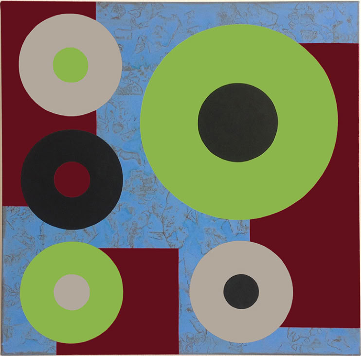 BORDEAUXGRÜN I,  Acryl auf Leinwand, 90 cm x 90 cm, 2017