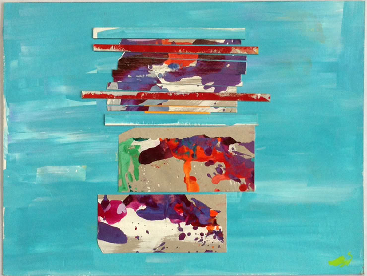 KLEINES TÜRKIS II, 2013,  Acryl auf Karton, 37 cm x 50,5 cm