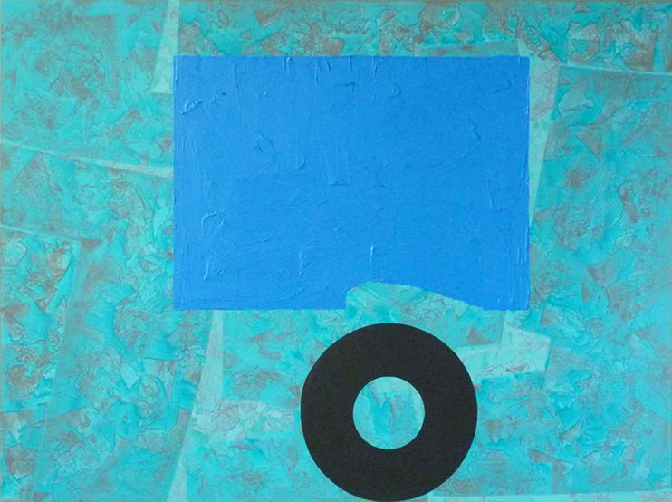 TÜRKIS I,  Acryl auf Nessel, 140 cm x 190 cm, 2011