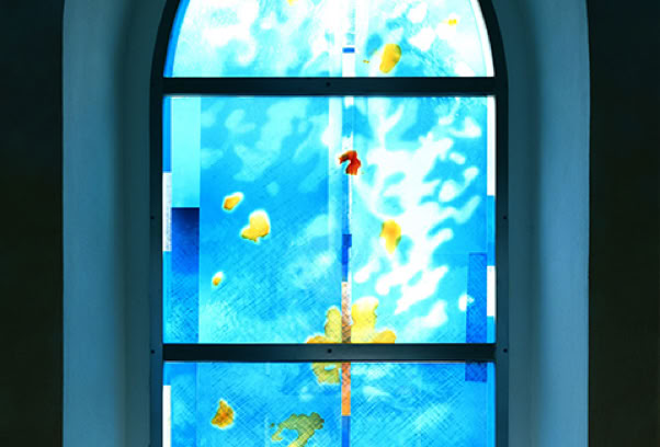 Kath. Kirche St. Maria Magdalena, Winterberg-Elkeringhausen. Fenstergestaltung Schiff.